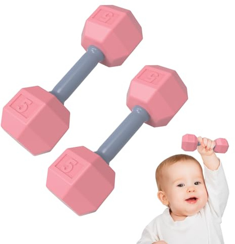 Sonajero con Mancuernas para Bebés 2 Unidades - Sensorial de Entrenamiento con Pesas, Diseño Espacial Compacto para Desarrollo Motor y Coordinación, Material PLA Seguro y Duradero