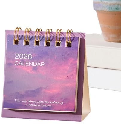 Calendario de escritorio 2026, mini planificador mensual, calendario de escritorio 2026 para el hogar, oficina, escuela, hombres, mujeres, compañeros de trabajo, Navidad, empleados, Año Nuevo, adultos