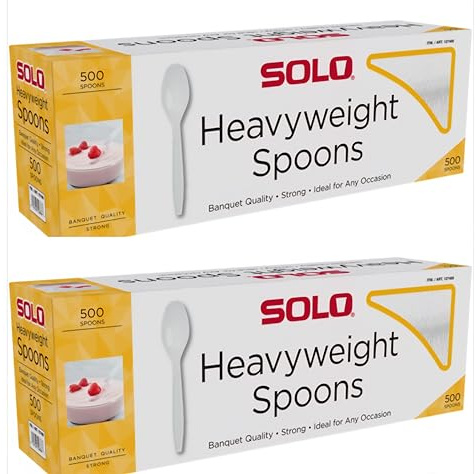 Solo White Heavyweight Spoons, 500 Count (2 Pack)