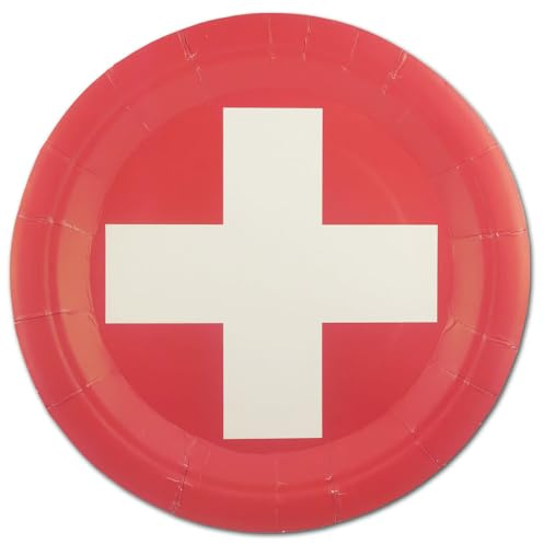 Pappteller mit Länderflaggen Motiv (Schweiz, 50)