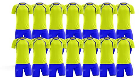 alpas Trikotsatz 14x Trikot+Hose - Größe XXXS (116/128) - gelb/blau- AUSLAUFMODELL