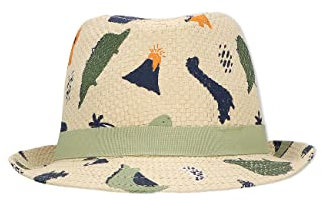 Sterntaler Strohhut Dino - Cooler Sommer Hut mit allover Dinos und Ripsband - UV-Schutz 50+ Sonnenhut - Jungen Hut - Baby uind Kinder Kopfbedeckung Strand - sand, Größe 55