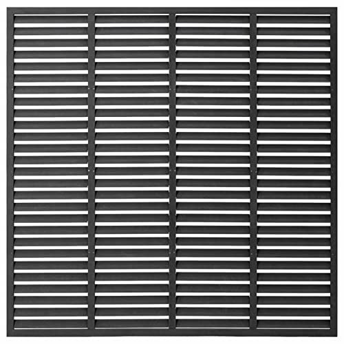 Gecheer Lamellenzaun ohne Posten Sichtschutzzaun Gartenzaun Windschutz Zaun Zaunfeld Zaunelement Terrasse Garten WPC 180x180cm Grau