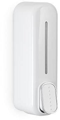 GEDY | Mullet Dispenser Sapone e Gel Igienizzante da 350 ml, Colore Bianco, Dimensioni 22 x 6,3 x 9 cm e Peso 0,205 kg