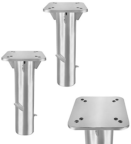 SUBTLETY Soporte universal de suelo para sombrilla de metal, base para sombrilla, anclaje de tierra para hormigón, estaca plateada para sombrilla (2 unidades)