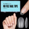 TOMICCA Oval Kurze Nagel Tips, 360 Stück Falsche Nagelspitzen, Gelly Tips für Gelnägel, Soft Gel Tips Full Cover Nailtips Pre-Shaped Matt kunstnägel -15 Größen