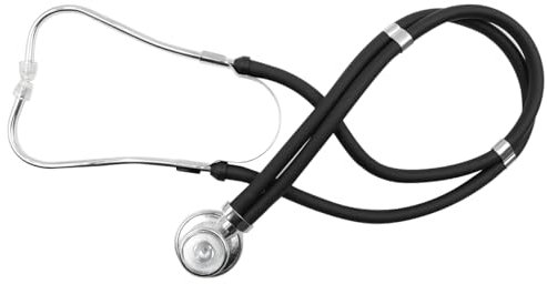 Ieron Estetoscopio clínico Convertible, Estetoscopio de diagnóstico de cardiología IV, Estetoscopio de Tubo, Estetoscopio Ideal de Peso Ligero (Negro)