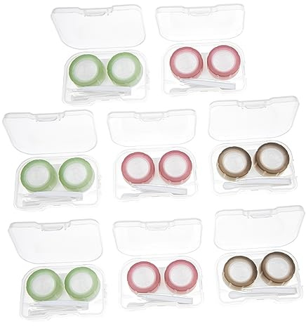 FRCOLOR 8 Piezas Estuche para Lentes De Contacto Accesorio De Contactos Soporte Transparente Caso Estuche Portátil para Lentes De Almacenamiento De es Suministrar El Plastico