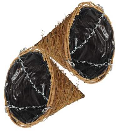 Toddmomy Jardinière Suspendue en Rotin Naturel pour Chlorophytum Balcon 2 Pièces s Taille Panier Tressé Extérieur Intérieur Décoration Suspendue Résistante