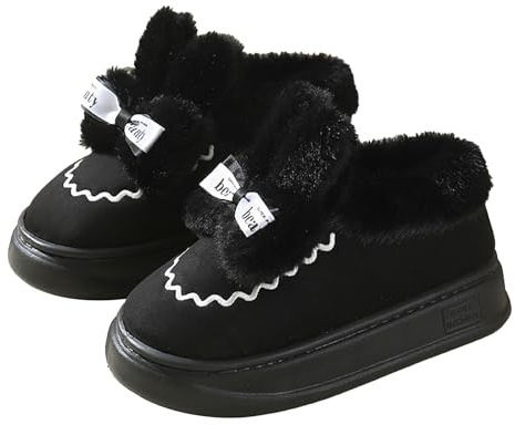 Zapatillas de estar por casa para hombre divertidas, zapatillas de estar por casa cerradas, forradas, cálidas, suaves y cómodas, zapatillas de cabaña sólidas, antideslizantes, modernas, unisex, Negro