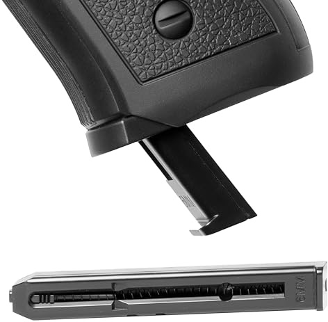 Pistola Softair 92 Co2, potenza 0,9 joule Bundle Completo: Pistola a Pallini, 5 bombolette Co2, 1000 Pallini 6mm - Airsoft, Pistole Softair, colore nero (CARICATORE EXTRA 15 COLPI)