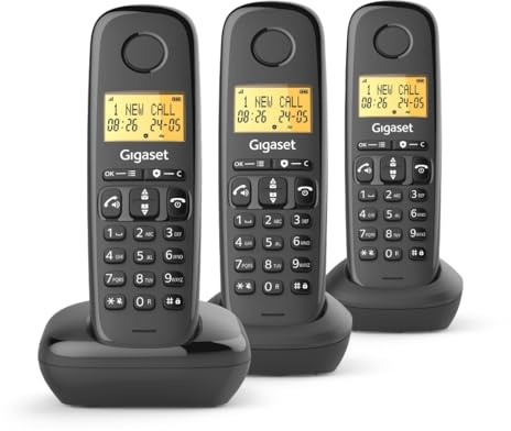 Gigaset Start 120 Trio Telefono DECT, blocco chiamate, vivavoce, Antracite