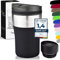 Milu Mug Isotherme Etanche 210mL I Thermos I pour café et thé à emporter, Double Paroi sous Vide, Acier Inoxydable I Tasse isolée de Voyage Chaud & Froid - Noir