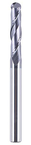 SpeTool 14411 Ball Nose Carbide End Mill CNC Cutter Router Bits Double Flutes Spiral Milling Tool 1/4 inch Shank with 3 inch Over Length