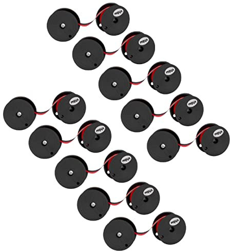 vhbw 10x Farbband Schriftband kompatibel mit Olympia SM 7, SM 4, SM 8, SM 9-33, SM 9 Nadeldrucker, Bondrucker - Schwarz, Rot