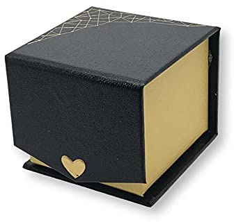Boîte cadeau de luxe en similicuir pour bague de mariage – Petite boîte cadeau d'anniversaire- Taille 5x5x5cm