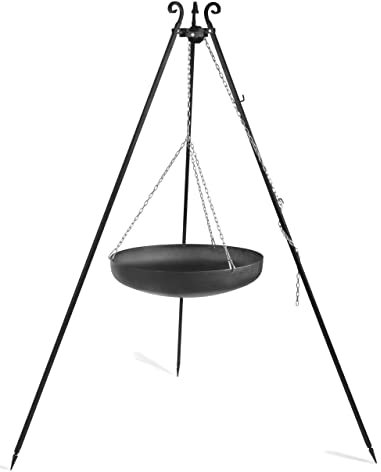 GMD Living Schwenkgrill Wok LESLAU am Dreibein, 180 cm Höhe, Rohstahl, Größe:Wok Ø60 cm