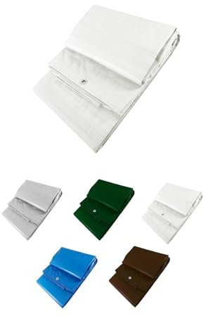 JARDIN202 - Toldo Reforzado Impermeable | Lona Multiusos | con Ojales | Seleccione Medida | 3X5M. (Blanco)