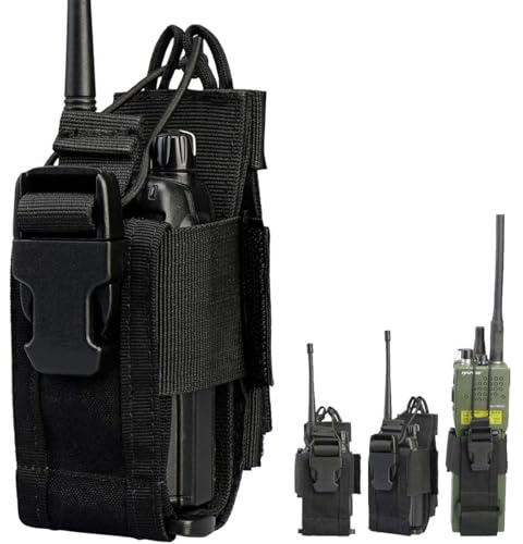 Litensh Tactical Radio Holster, MOLLE Radio Pouch Bag, Universal Adjustable Walkie Talkie Holder Case Military Radio Holder for Duty Belt, Police Radio Pack Bag for GPS Two Way Radio