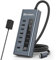 Minisopuru Powered USB C Hub, 7 in 1 USB C Hub, unterstützt 10 Gbit/s Daten und schnelles Aufladen (Nicht unterstützt Video), USB-C auf USB-C Hub für MacBook Pro/Air, iMac, iPad, Phone