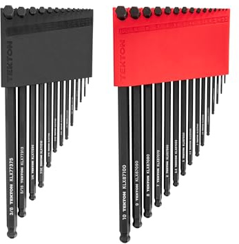 TEKTON Short Arm Ball End Hex L-Key Set with Holders, 28-Piece (0.050-3/8 in., 1.3-10 mm) | KLX91312