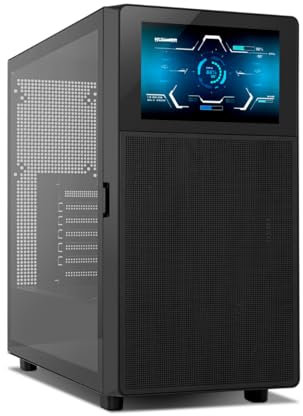 NOX Xtreme Products Hummer BIOS - Semitorre ATX | M-ATX | ITX, Pantalla LCD 8 Personalizable, Panel Frontal Metal Mesh, Lateral Cristal Templado, Espacio 11 Ventiladores, USB-C y 3.0, Color Negro