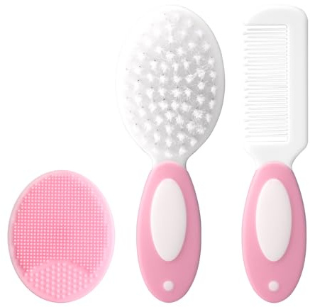 Set per la cura del bambino, set per la cura della salute del bambino, spazzola per bambini con setole morbide, set di 3 pezzi per la cura dei bambini, spazzola per capelli e pettine, spazzola per