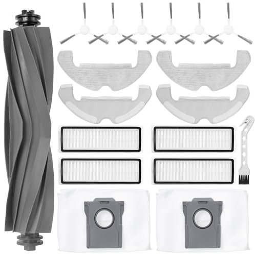 Heykewi Kit d'accessoires pour Dreame D10 Plus Gen 2 Robot Aspirateur Accessoires (1 Brosses à rouleau, 6 brosses latérales, 4 chiffons, 4 filtres, 2 sacs à poussière, 1 brosse propre)