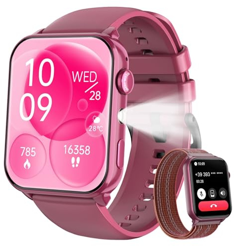 IOWODO Reloj Inteligente Mujer Hombre - Smartwatch 1.91 con Llamadas Bluetooth, Monitor Cardíaco, Oxímetro, Sueño, 100+ Modos Deportivos, IP68 Impermeable, Pulsera Actividad para Android iOS