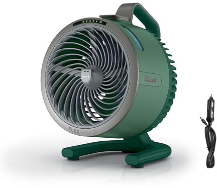 Shark FlexBreeze HydroGo Fan + Car Charger — Ultra-powerful portable fan that mists indoors & outdoors. 5 speeds, 2 bonus modes, & evaporative misting, Spruce, FA052QGN