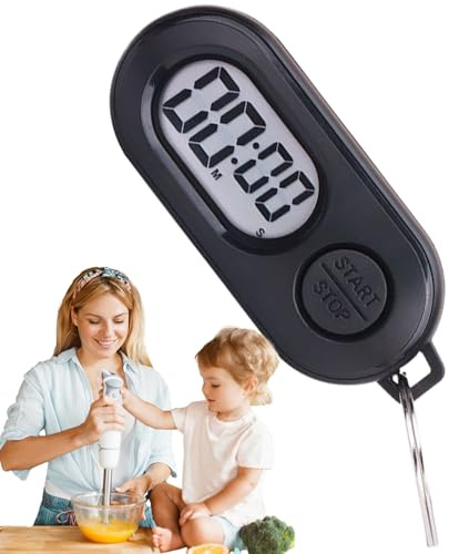 Cronómetro Contador De Tiempo, Cronómetro Deportivo Portátil con Llavero, Temporizador De Bolsillo con Pantalla LCD para Ducha, Estudio, Cocina, Gimnasio Y Entrenamiento