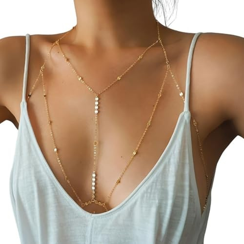 OUDQFCJ 1 pcs Cadena Corporal para Mujer, Sexy Multicapa Cadena de Cintura y Bikini con Strass, Accesorio de Verano para Playa