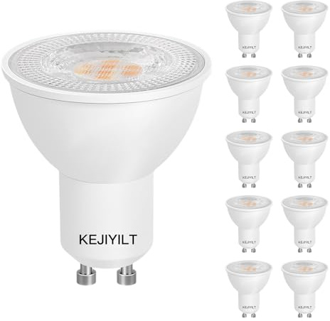 KEJIYILT Lot de 10 Ampoule LED GU10, 7W Équivalent 65W Halogene, 4000K Blanc Neutre, 650LM, 40° Large Faisceau, Dimmable, MR16 Ampoule Spot, pour Lumières Encastrées, Feux de Piste, Downlights