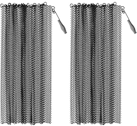FIXOSHEE Lot de 2 Écrans Pare-Feu en Maille Métallique 61X559 CM Rideaux Résistants à la Chaleur pour Cheminée à Bois Grille de Protection Anti-Étincelles Solution Sécurité Foyer et