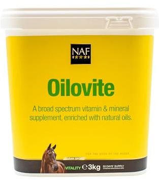 NAF Oilovite 3kg – Complete Vitamin & Mineral Supplement with Oils – Supports Overall Health, Condition & Vitality – Ideal for Horses on Low or Unfortified Diets