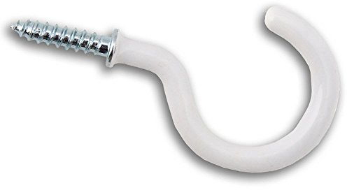 Bulk Hardware BH00041 Ganci per Tazze a Vite con Spalla, Rivestimento in Plastica, 32 mm, Bianco, Set di 25