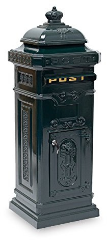 Relaxdays 10020106_53 Cassetta Postale in Design Antico, Alluminio Inossidabile, Stile Inglese, Verde