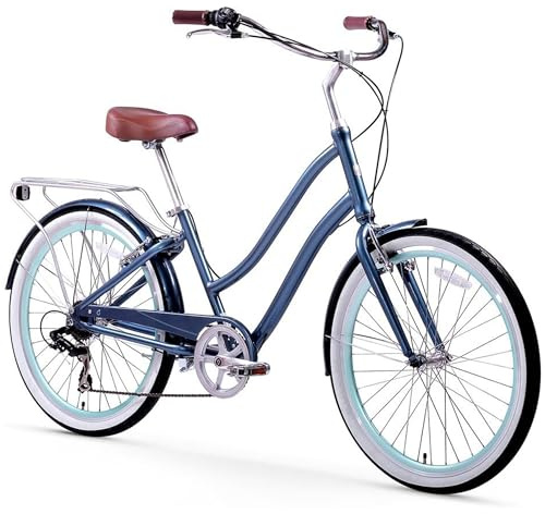 sixthreezero EVRYjourney Women's Beach Cruiser Bike, Step-Through Touring Hybrid Bicycle