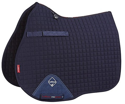 LeMieux General Purpose Cotton Square Saddle Pad - English Saddle Pads for Horses - Equestrian Riding Equipment and Accessories - (Navy - Small/Medium)