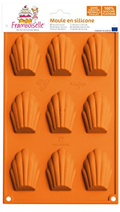 Framboiselle fra8812 Stampo per 6 Madeleine Silicone Arancione 32 x 17,5 x 1,7 cm