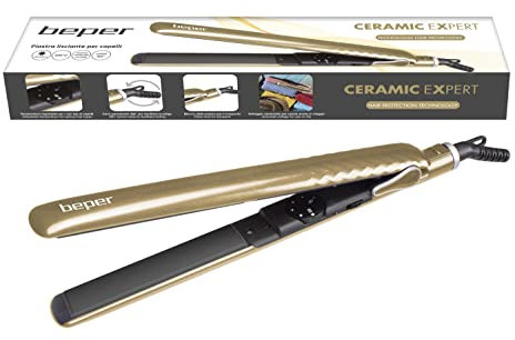BEPER 40.450 Go – Haarglätter, Temperatur Maxima 230 C, 45 W, Gold