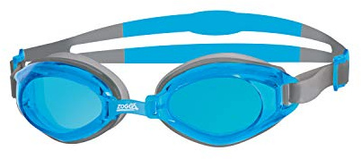 Zoggs Endura Goggles, UV Protection Swim Goggles, Slide Adjust Comfort Swimming Goggle Straps, Fog Free Adult Swim Goggles, Goggles Adults Tinted and Mirror Lenses, Blue/Grey, Tinted Lens