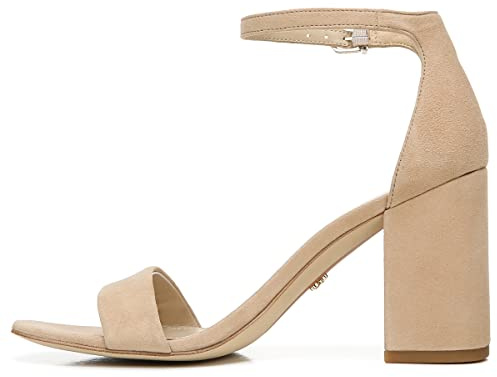 Sam Edelman Women's Daniella Heeled Sandal, Oatmeal Suede, 5.5 UK