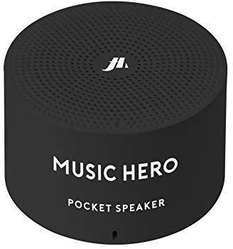 Music Hero Mini speaker wireless rotondo da 3 Watt, con laccetto, 2 ore di musica e chiamate, comandi e microfono integrati, Nero