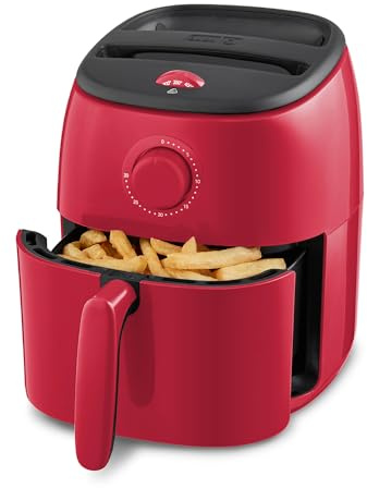 Dash Tasti-Crisp™ Air Fryer - AirCrisp® Technology - Compact Design with Adjustable Temperature Control - Nonstick Fry Basket & Auto Shut-Off Feature - 2.6 Quarts - Red