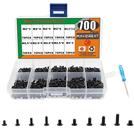 Waycreat 700pcs M2 M2.5 M3 Laptop Computer Screws Kit Set for SSD IBM HP Dell Lenovo Samsung Sony Toshiba Gateway Acer Hard Drive SATA, (10 Size)