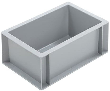 BiGDUG Euro Stacking Boxes - Heavy Duty Euro Containers Storage Box - Stackable Warehouse Crates (x10 Grey 120h x 200w x 300d mm)