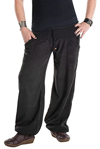 Vishes - Alternative Bekleidung - Warme Damen Winter Thermohose Haremshose Fleecehose aus Fleece schwarz