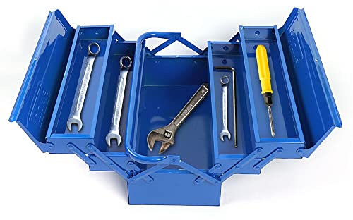 Werkzeugbox Werkzeugkasten 5 Fächer Metall Werkzeugkiste leer Werkzeugkoffer
