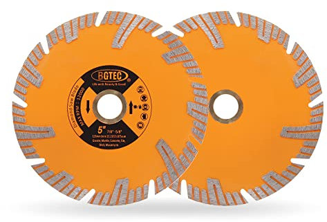 Diamant-Trennscheiben für Granit 125 mm – BGTEC Diamantscheibe Diamanttrennscheibe Laube 22mm-16mm zum Schneiden und Schleifen von Keramikfliesen Porzellan Beton Marmor 2 Stück